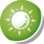 zielone koło ze słońcem w środku