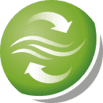 zielone koło ze strzałkami i wiatrem